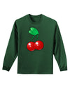 Cherries Adult Long Sleeve Dark T-Shirt-TooLoud-Dark-Green-XXX-Large-Davson Sales