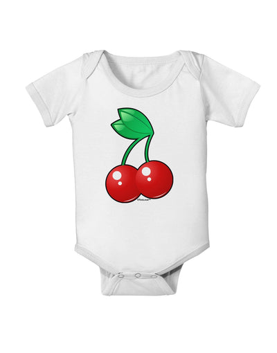 Cherries Baby Romper Bodysuit-Baby Romper-TooLoud-White-18-Months-Davson Sales