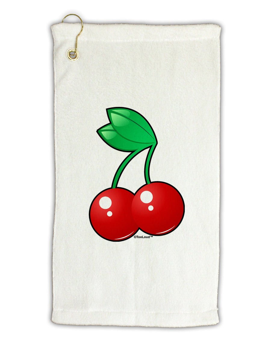 Cherries Micro Terry Gromet Golf Towel 11&#x22;x19-Golf Towel-TooLoud-White-Davson Sales