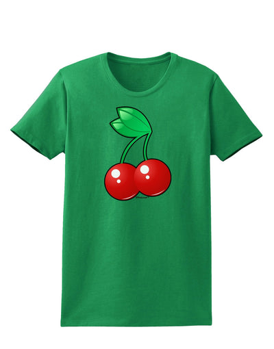 Cherries Womens Dark T-Shirt-TooLoud-Kelly-Green-XXX-Large-Davson Sales