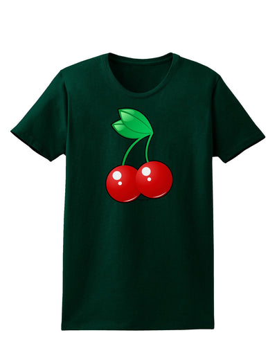 Cherries Womens Dark T-Shirt-TooLoud-Forest-Green-XX-Large-Davson Sales