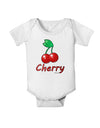 Cherry Text Baby Romper Bodysuit-Baby Romper-TooLoud-White-18-Months-Davson Sales