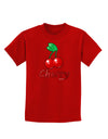 Cherry Text Childrens Dark T-Shirt-Childrens T-Shirt-TooLoud-Red-X-Large-Davson Sales