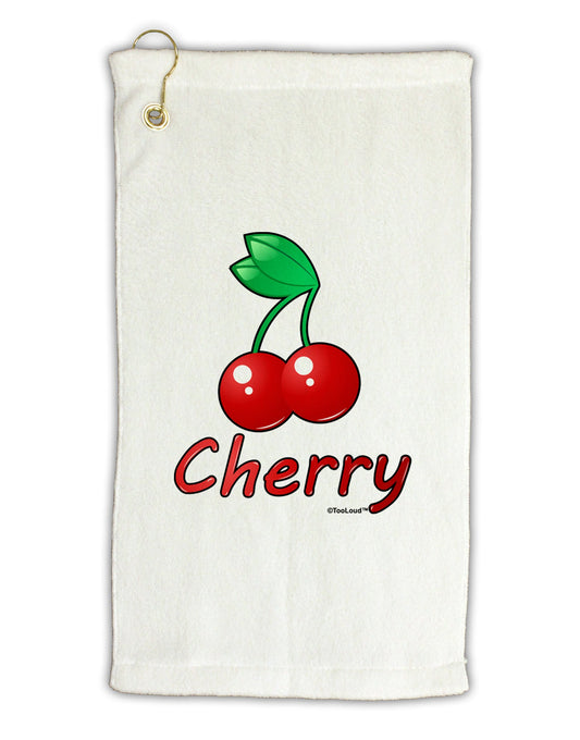 Cherry Text Micro Terry Gromet Golf Towel 11&#x22;x19-Golf Towel-TooLoud-White-Davson Sales