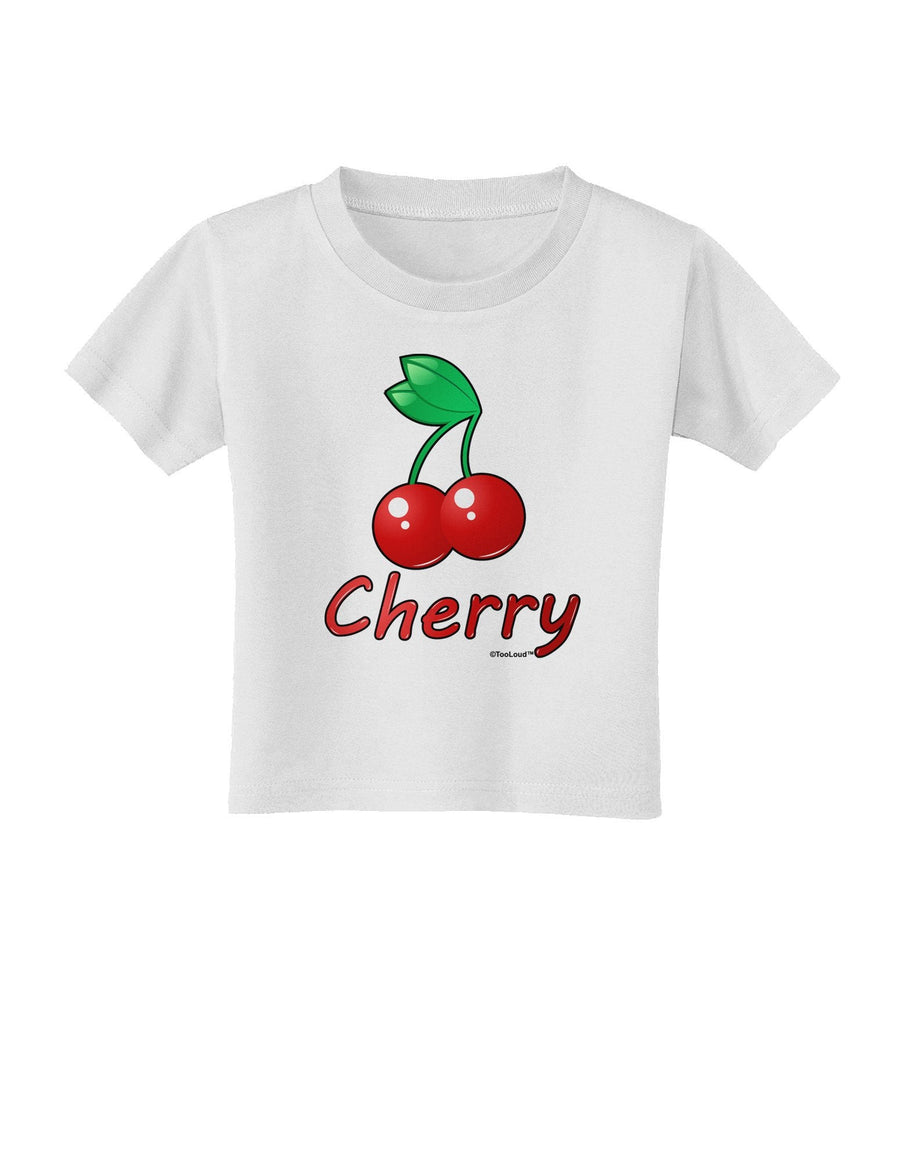 Cherry Text Toddler T-Shirt-Toddler T-Shirt-TooLoud-White-4T-Davson Sales