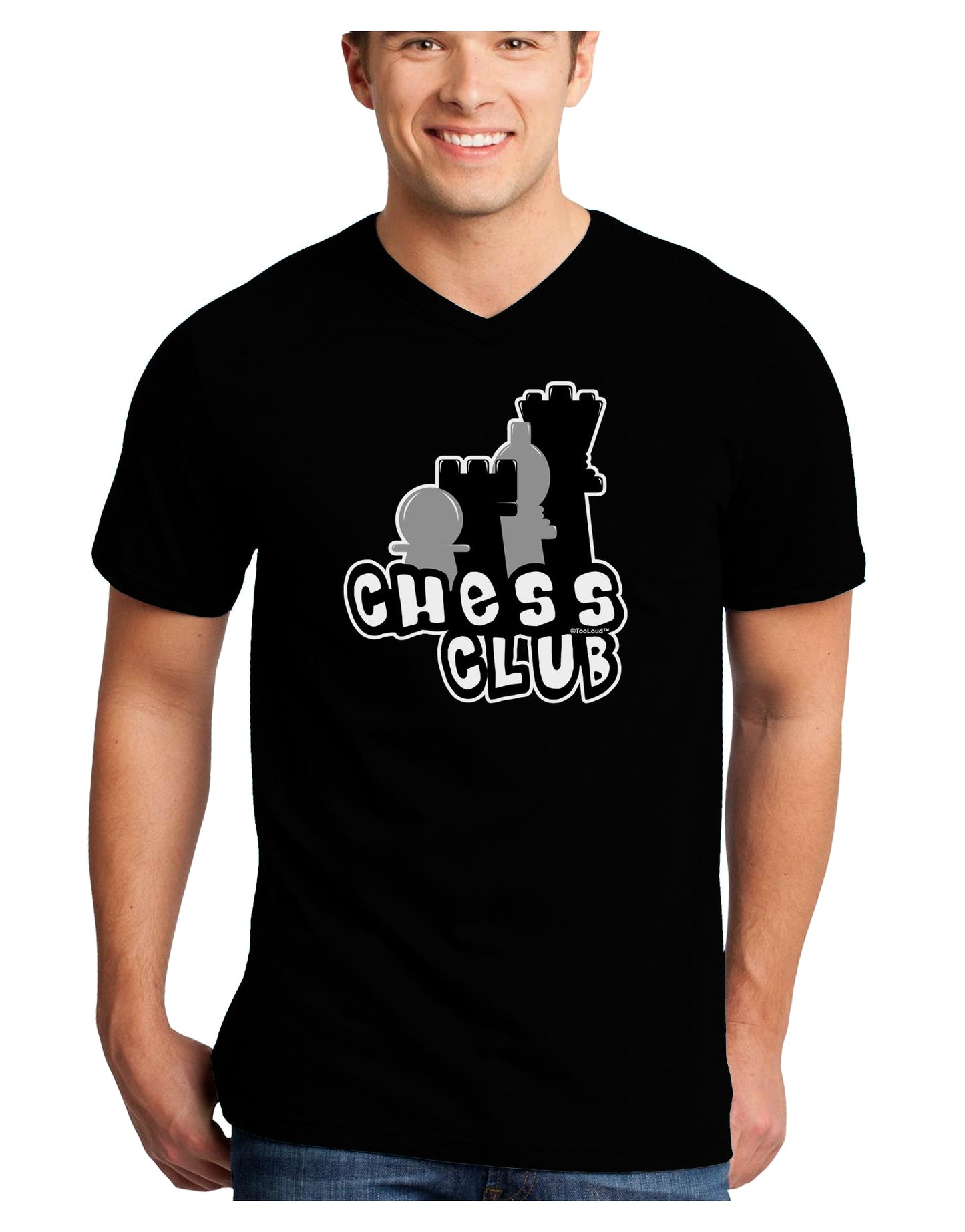Chess Club Adult Dark V-Neck T-Shirt by TooLoud-Mens V-Neck T-Shirt-TooLoud-Black-Small-Davson Sales