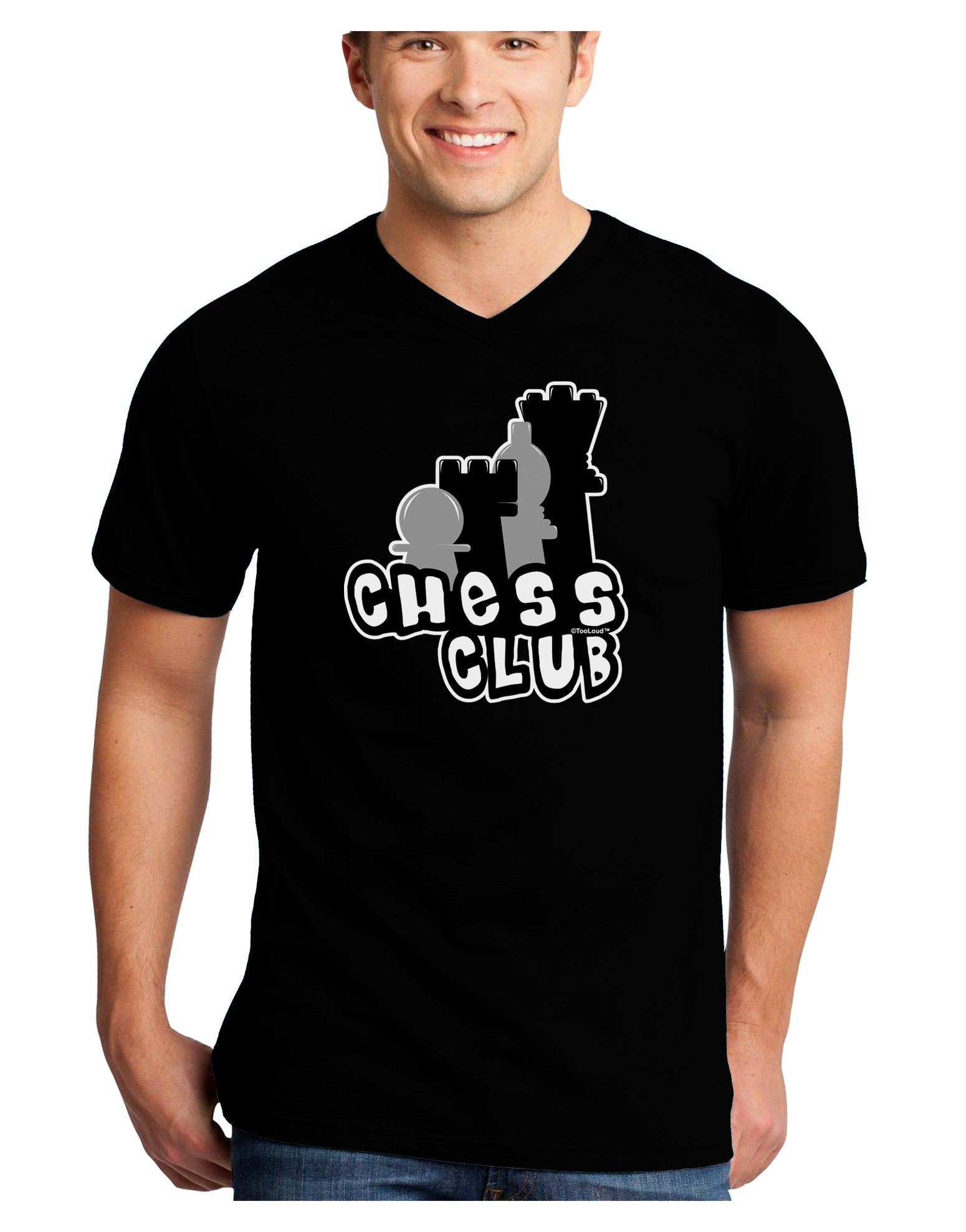 Chess Club Adult Dark V-Neck T-Shirt by TooLoud-Mens V-Neck T-Shirt-TooLoud-Black-Small-Davson Sales
