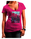 Chicago Abstract 2 Juniors V-Neck Dark T-Shirt-Womens V-Neck T-Shirts-TooLoud-Hot-Pink-Juniors Fitted X-Large-Davson Sales