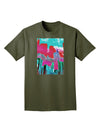 Chicago Abstract 2 Watercolor Adult Dark T-Shirt-Mens T-Shirt-TooLoud-Military-Green-XXXX-Large-Davson Sales