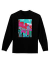 Chicago Abstract 2 Watercolor Adult Long Sleeve Dark T-Shirt-TooLoud-Black-XX-Large-Davson Sales