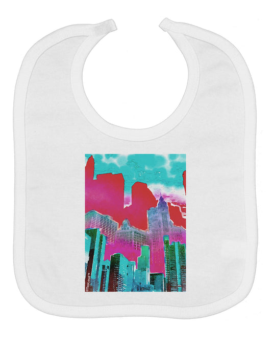 Chicago Abstract 2 Watercolor Baby Bib