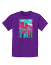 Chicago Abstract 2 Watercolor Childrens Dark T-Shirt-Childrens T-Shirt-TooLoud-Purple-X-Large-Davson Sales