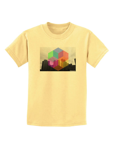 Chicago Abstract Childrens T-Shirt-Childrens T-Shirt-TooLoud-Daffodil-Yellow-X-Large-Davson Sales