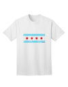 Chicago Flag Design Adult T-Shirt with Distressed Aesthetic by TooLoud-Mens T-shirts-TooLoud-White-Small-Davson Sales