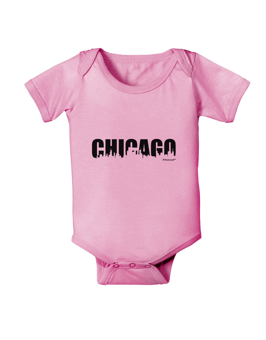 Chicago Skyline Cutout Baby Romper Bodysuit by TooLoud-Baby Romper-TooLoud-White-06-Months-Davson Sales