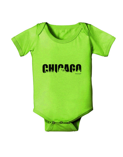 Chicago Skyline Cutout Baby Romper Bodysuit by TooLoud-Baby Romper-TooLoud-Lime-Green-06-Months-Davson Sales