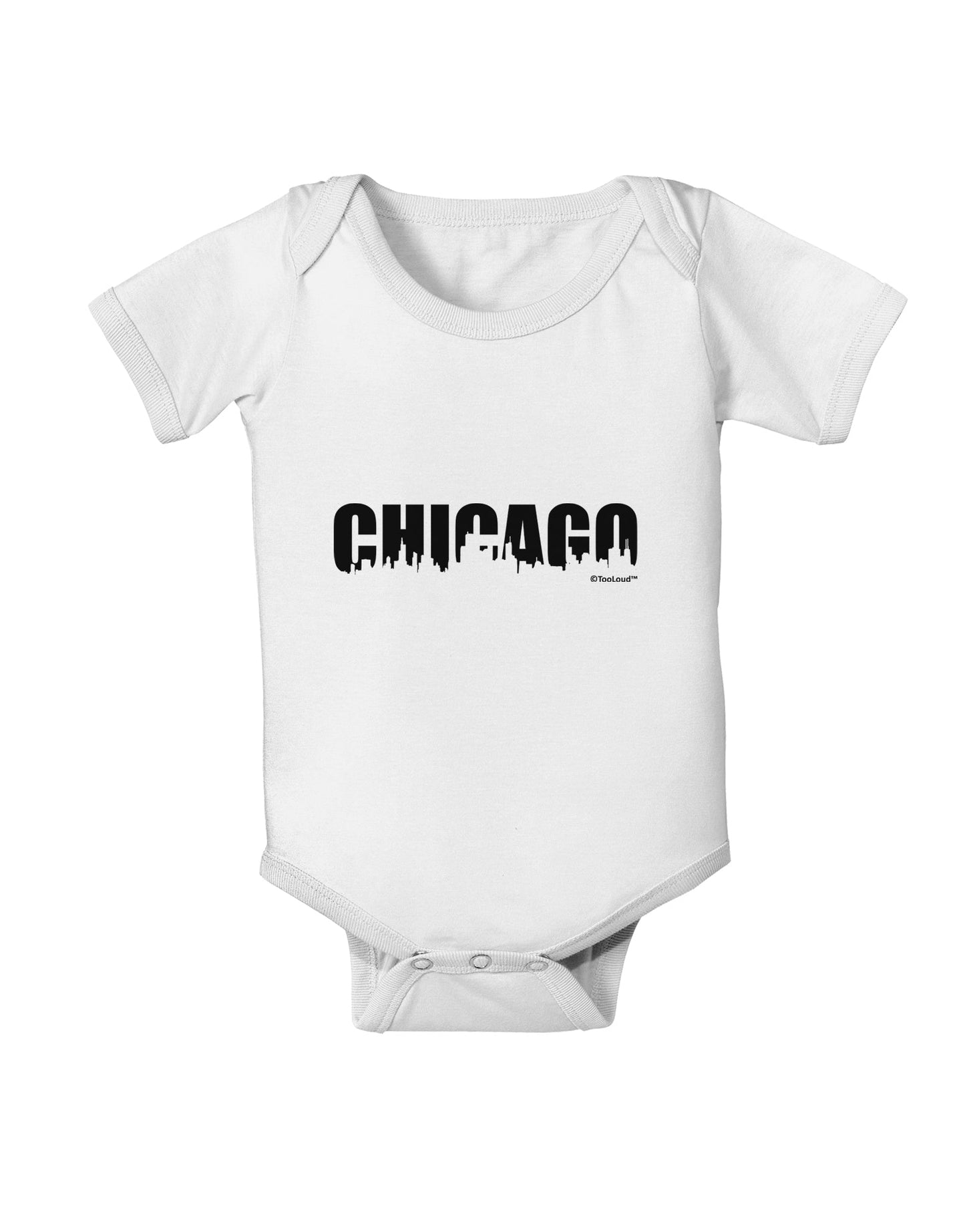 Chicago Skyline Cutout Baby Romper Bodysuit by TooLoud-Baby Romper-TooLoud-White-06-Months-Davson Sales