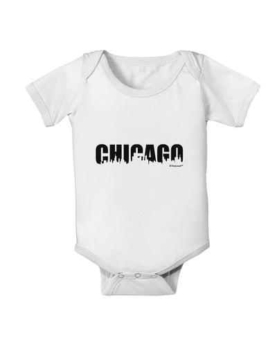 Chicago Skyline Cutout Baby Romper Bodysuit by TooLoud-Baby Romper-TooLoud-White-06-Months-Davson Sales