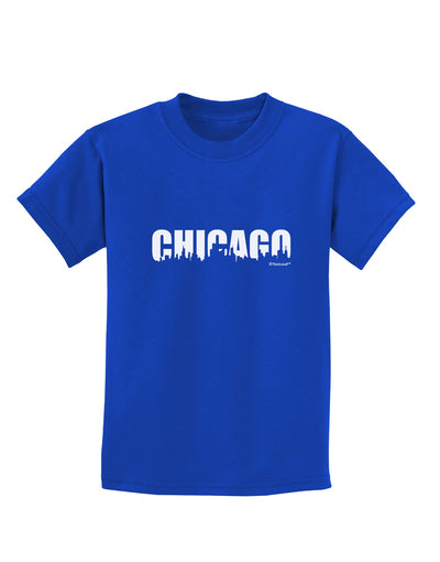 Chicago Skyline Cutout Childrens Dark T-Shirt by TooLoud-Childrens T-Shirt-TooLoud-Royal-Blue-X-Small-Davson Sales