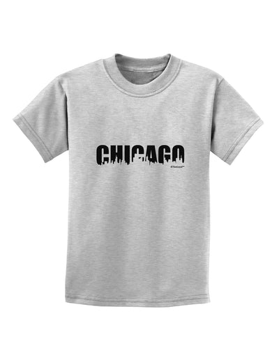 Chicago Skyline Cutout Childrens T-Shirt by TooLoud-Childrens T-Shirt-TooLoud-AshGray-X-Small-Davson Sales