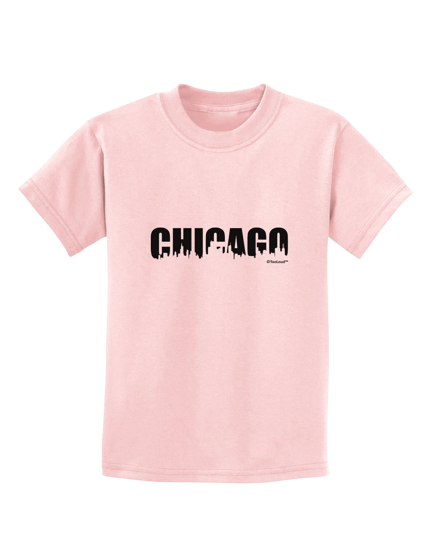 Chicago Skyline Cutout Childrens T-Shirt by TooLoud-Childrens T-Shirt-TooLoud-White-X-Small-Davson Sales