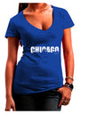 Chicago Skyline Cutout Juniors V-Neck Dark T-Shirt by TooLoud-Womens V-Neck T-Shirts-TooLoud-Royal-Blue-Juniors Fitted Small-Davson Sales