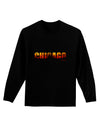 Chicago Skyline Cutout - Sunset Sky Adult Long Sleeve Dark T-Shirt by TooLoud-TooLoud-Black-Small-Davson Sales