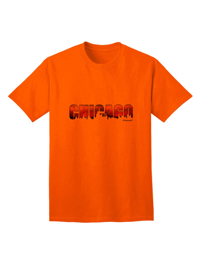 Chicago Skyline Cutout - Sunset Sky Adult T-Shirt: A Captivating Addition to Your Wardrobe by TooLoud-Mens T-shirts-TooLoud-Orange-Small-Davson Sales