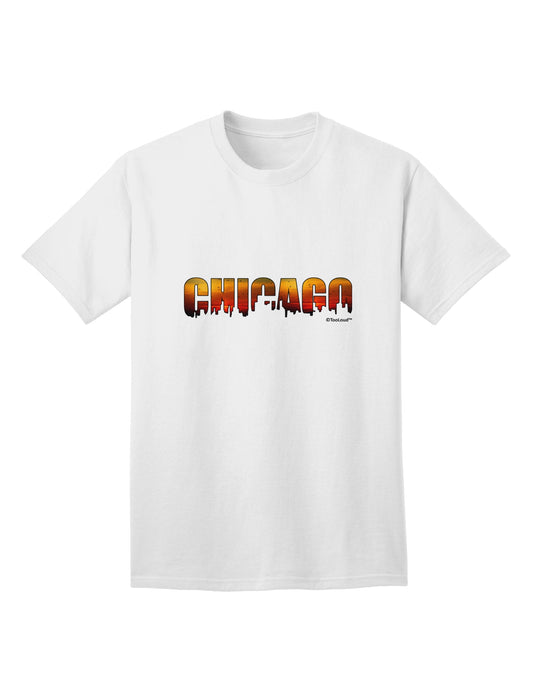 Chicago Skyline Cutout - Sunset Sky Adult T-Shirt: A Captivating Addition to Your Wardrobe by TooLoud-Mens T-shirts-TooLoud-White-Small-Davson Sales