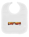 Chicago Skyline Cutout - Sunset Sky Baby Bib by TooLoud