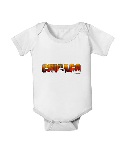 Chicago Skyline Cutout - Sunset Sky Baby Romper Bodysuit by TooLoud-Baby Romper-TooLoud-White-06-Months-Davson Sales