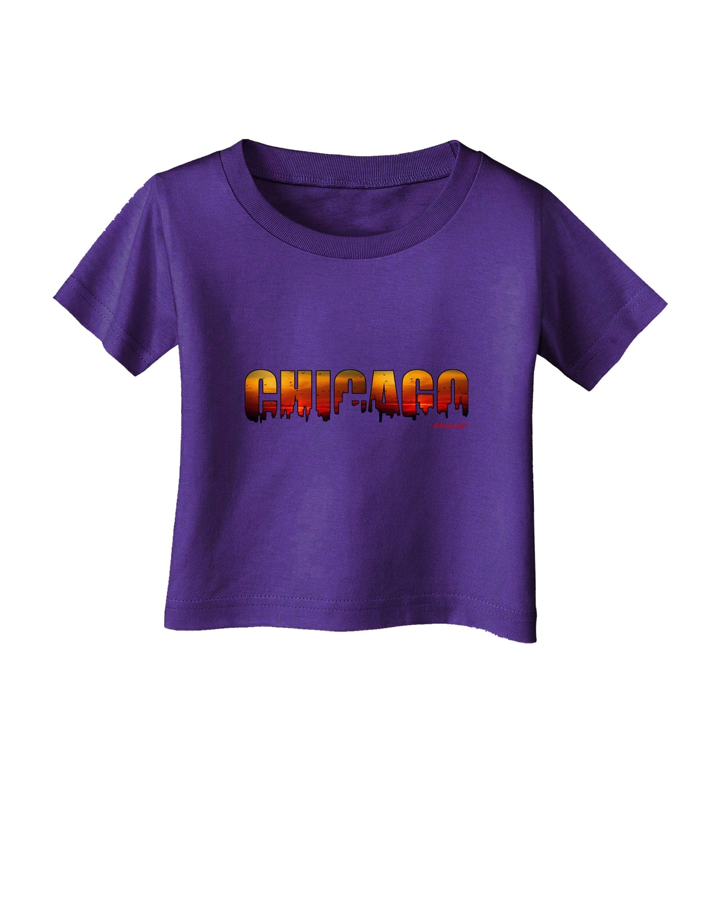 Chicago Skyline Cutout - Sunset Sky Infant T-Shirt Dark by TooLoud-Infant T-Shirt-TooLoud-Purple-06-Months-Davson Sales