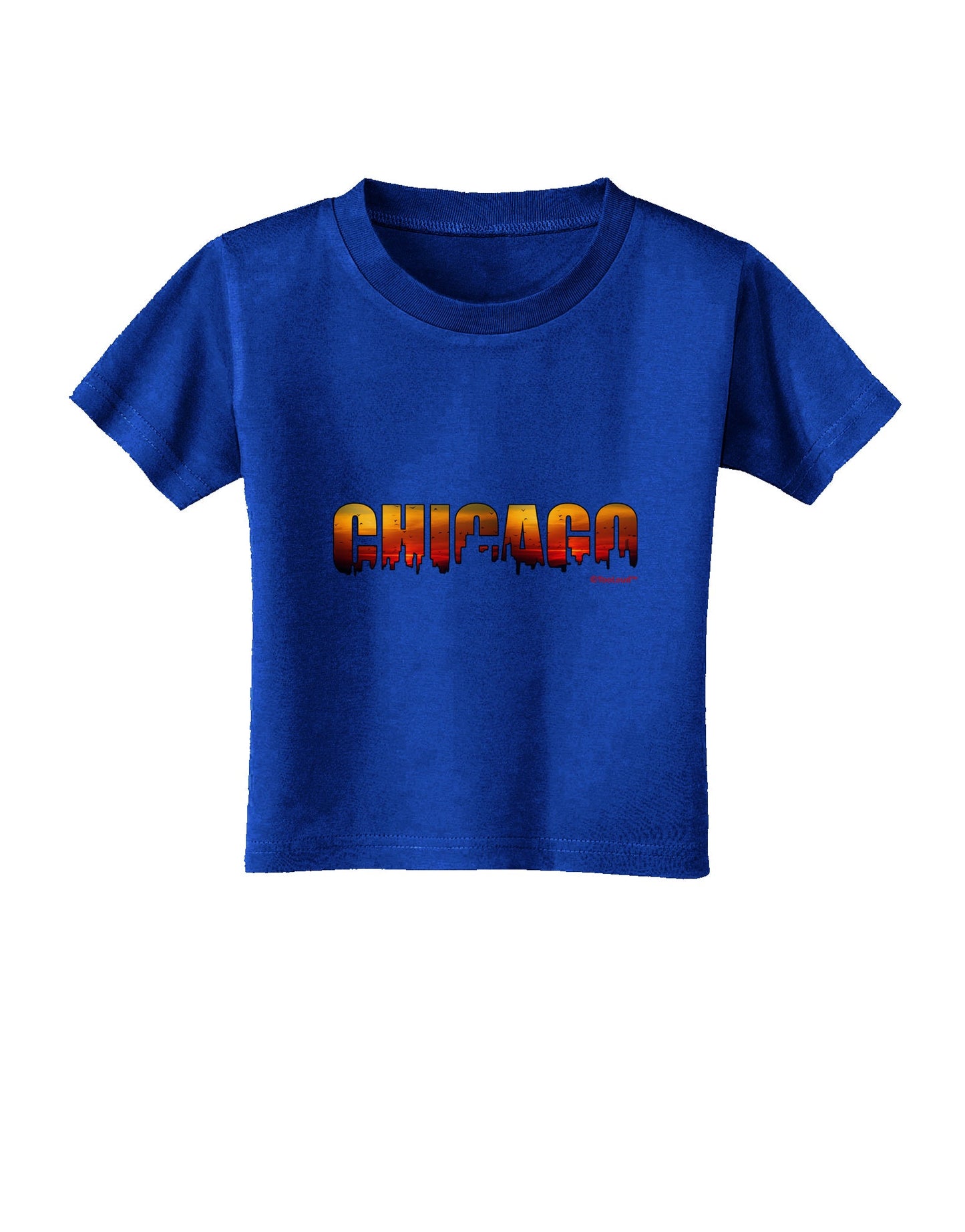 Chicago Skyline Cutout - Sunset Sky Toddler T-Shirt Dark by TooLoud-Toddler T-Shirt-TooLoud-Royal-Blue-2T-Davson Sales