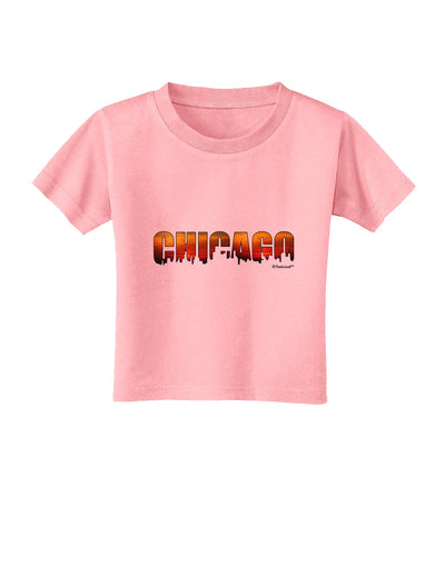 Chicago Skyline Cutout - Sunset Sky Toddler T-Shirt by TooLoud-Toddler T-Shirt-TooLoud-Candy-Pink-2T-Davson Sales