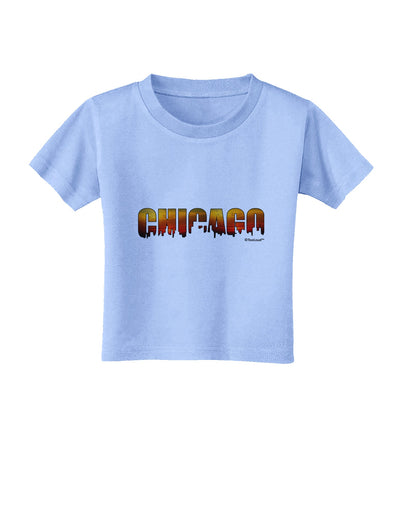 Chicago Skyline Cutout - Sunset Sky Toddler T-Shirt by TooLoud-Toddler T-Shirt-TooLoud-Aquatic-Blue-2T-Davson Sales