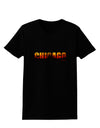 Chicago Skyline Cutout - Sunset Sky Womens Dark T-Shirt by TooLoud-Womens T-Shirt-TooLoud-Black-X-Small-Davson Sales