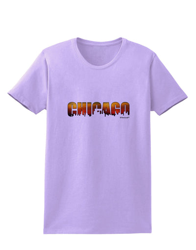 Chicago Skyline Cutout - Sunset Sky Womens T-Shirt by TooLoud-Womens T-Shirt-TooLoud-Lavender-X-Small-Davson Sales