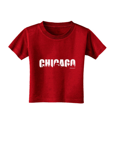 Chicago Skyline Cutout Toddler T-Shirt Dark by TooLoud-Toddler T-Shirt-TooLoud-Red-2T-Davson Sales