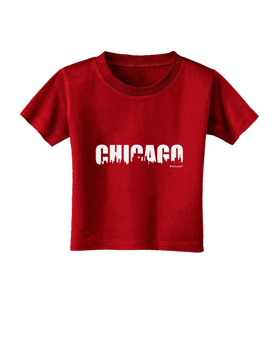 Chicago Skyline Cutout Toddler T-Shirt Dark by TooLoud-Toddler T-Shirt-TooLoud-Black-2T-Davson Sales