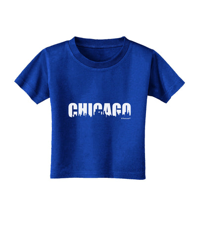 Chicago Skyline Cutout Toddler T-Shirt Dark by TooLoud-Toddler T-Shirt-TooLoud-Royal-Blue-2T-Davson Sales