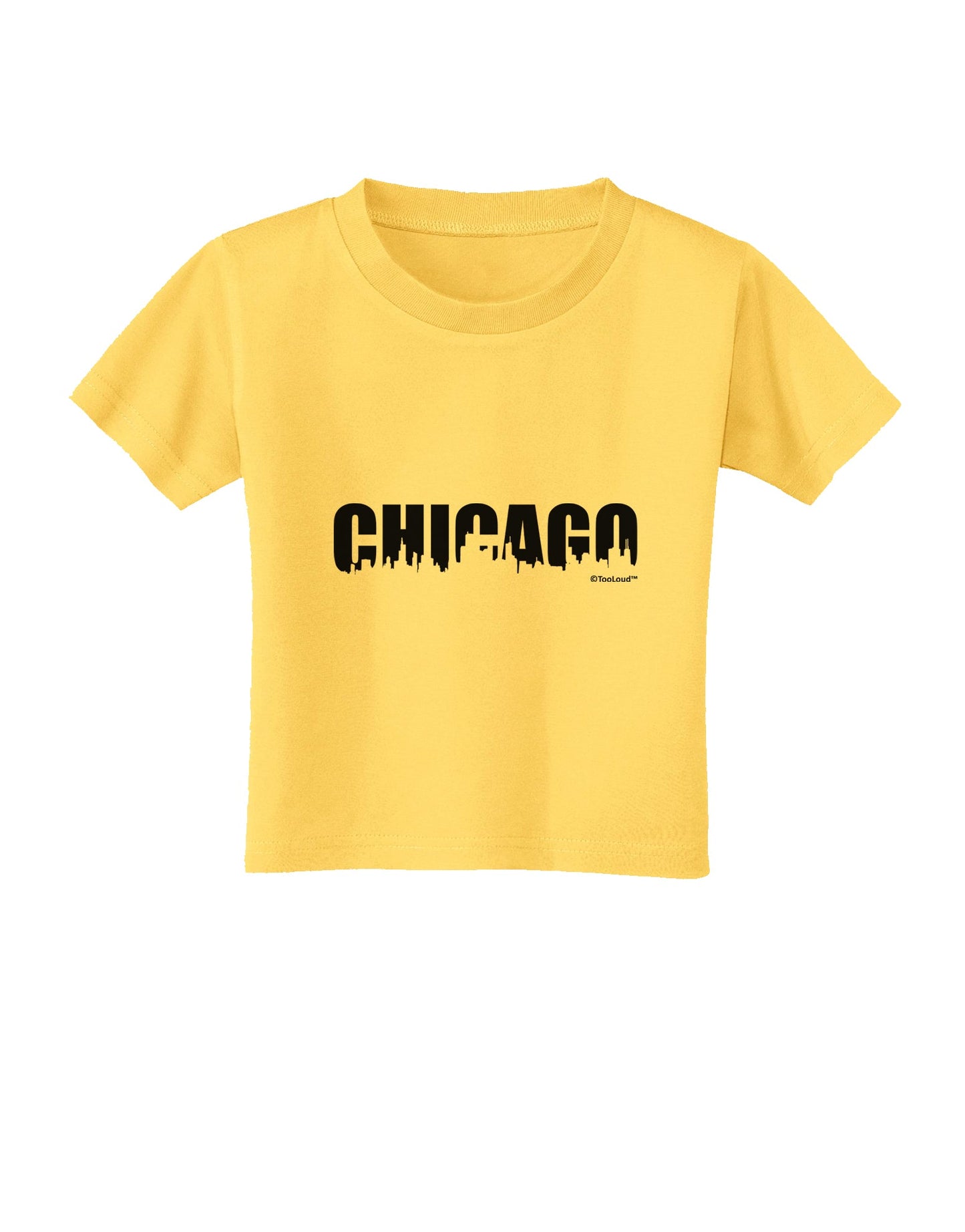 Chicago Skyline Cutout Toddler T-Shirt by TooLoud-Toddler T-Shirt-TooLoud-Yellow-2T-Davson Sales