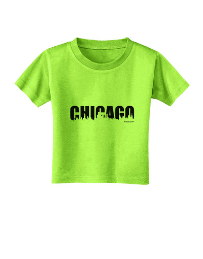 Chicago Skyline Cutout Toddler T-Shirt by TooLoud-Toddler T-Shirt-TooLoud-Lime-Green-2T-Davson Sales