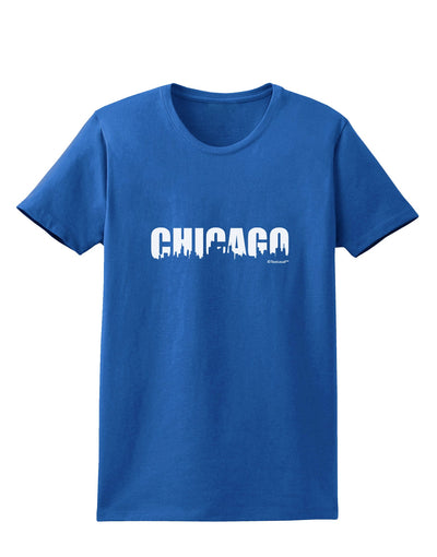 Chicago Skyline Cutout Womens Dark T-Shirt by TooLoud-Womens T-Shirt-TooLoud-Royal-Blue-X-Small-Davson Sales