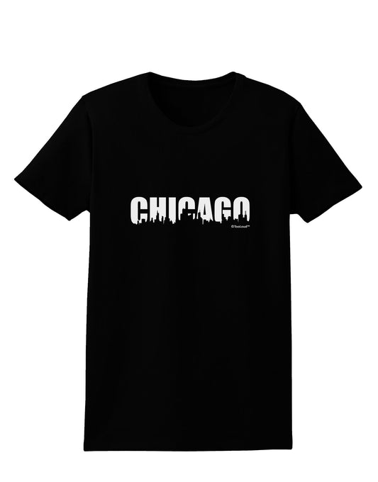 Chicago Skyline Cutout Womens Dark T-Shirt by TooLoud-Womens T-Shirt-TooLoud-Black-X-Small-Davson Sales