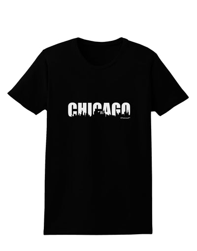 Chicago Skyline Cutout Womens Dark T-Shirt by TooLoud-Womens T-Shirt-TooLoud-Black-X-Small-Davson Sales