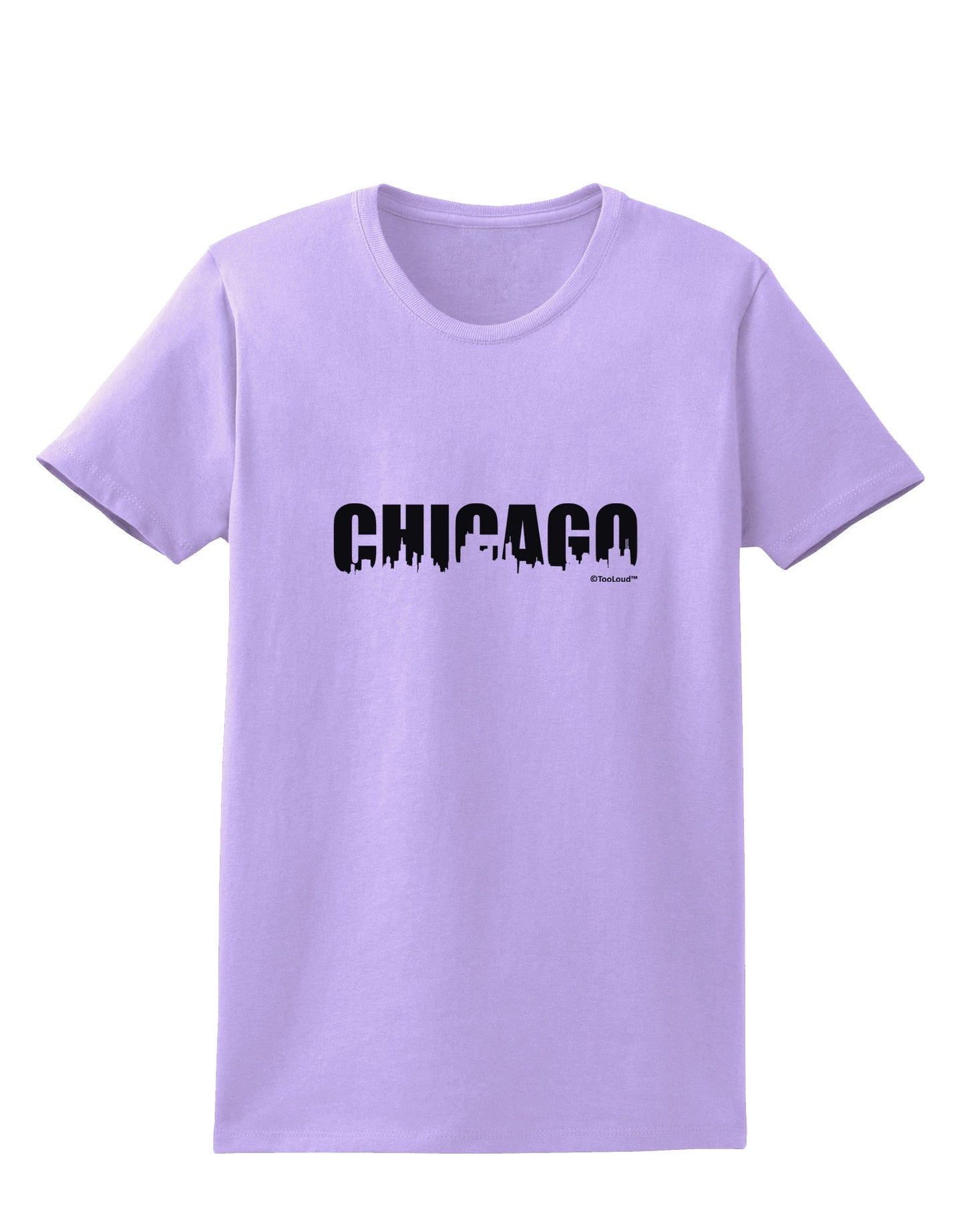 Chicago Skyline Cutout Womens T-Shirt by TooLoud-Womens T-Shirt-TooLoud-Lavender-X-Small-Davson Sales