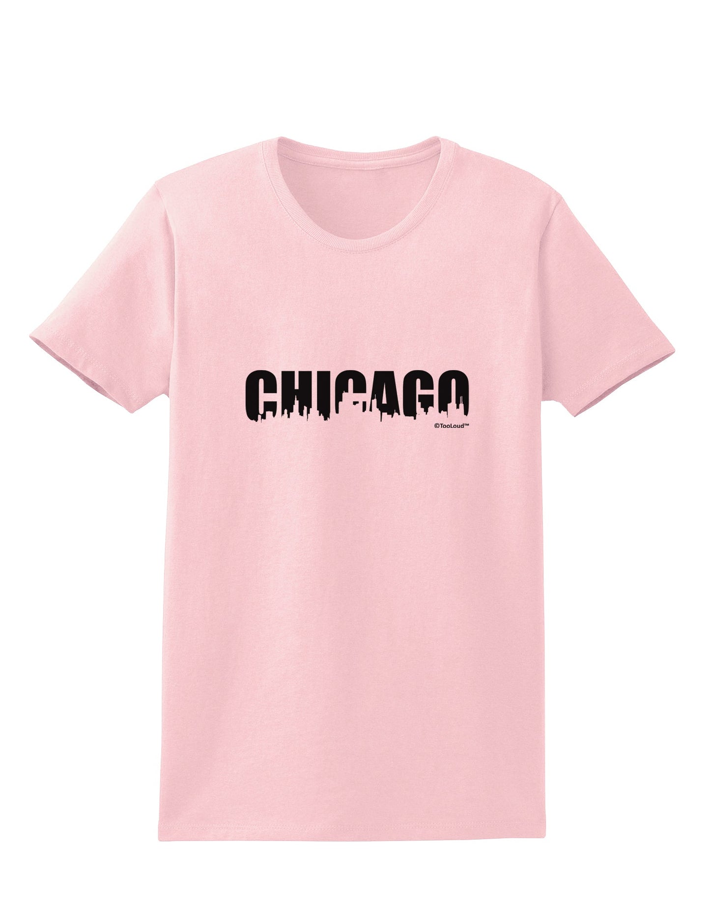 Chicago Skyline Cutout Womens T-Shirt by TooLoud-Womens T-Shirt-TooLoud-PalePink-X-Small-Davson Sales
