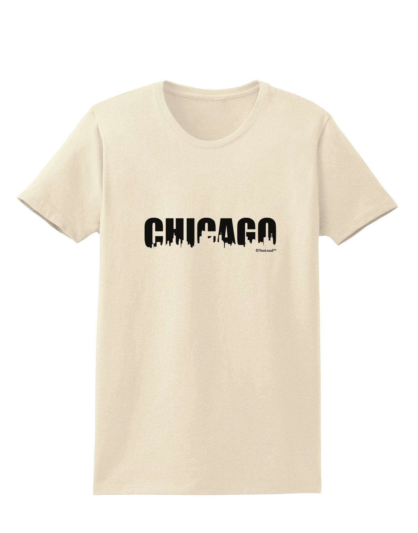 Chicago Skyline Cutout Womens T-Shirt by TooLoud-Womens T-Shirt-TooLoud-Natural-X-Small-Davson Sales