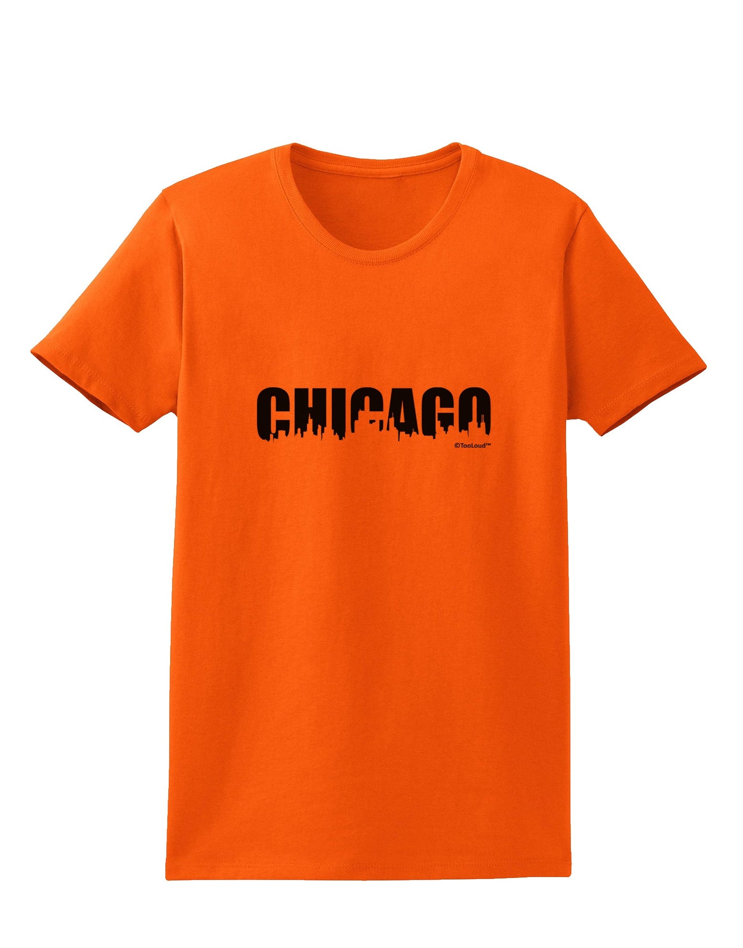 Chicago Skyline Cutout Womens T-Shirt by TooLoud-Womens T-Shirt-TooLoud-Orange-X-Small-Davson Sales