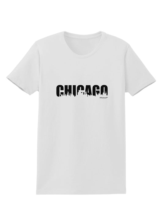 Chicago Skyline Cutout Womens T-Shirt by TooLoud-Womens T-Shirt-TooLoud-White-X-Small-Davson Sales